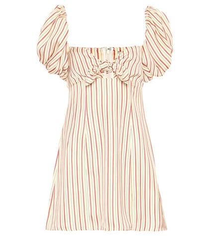 Attico Striped Off-the-shoulder Minidress
