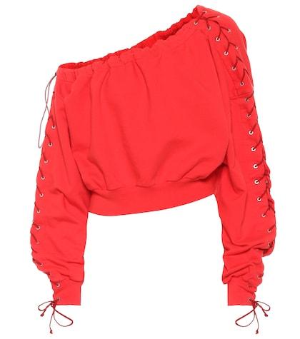 Gucci Lace-up Cotton Sweatshirt