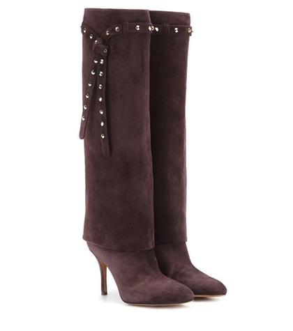 Valentino Garavani Valentino Garavani Embellished Suede Knee-high Boots