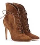 Gianvito Rossi Empire Lace-up Suede Ankle Boots