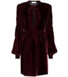 Saint Laurent Long-sleeved Velvet Dress