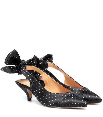 Coach Bow Kitten Heel Polka-dot Pumps