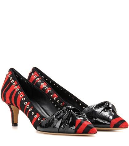 Isabel Marant Panely Embellished Calf Hair Pumps