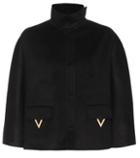 Valentino Angora Wool-blend Cape Coat
