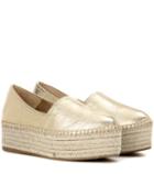 Gucci Metallic Leather Platform Espadrilles