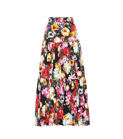Dolce & Gabbana Floral Cotton Poplin Maxi Skirt