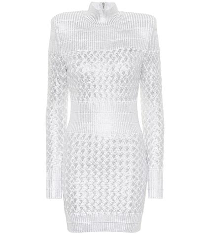 Balmain Knitted Metallic Minidress