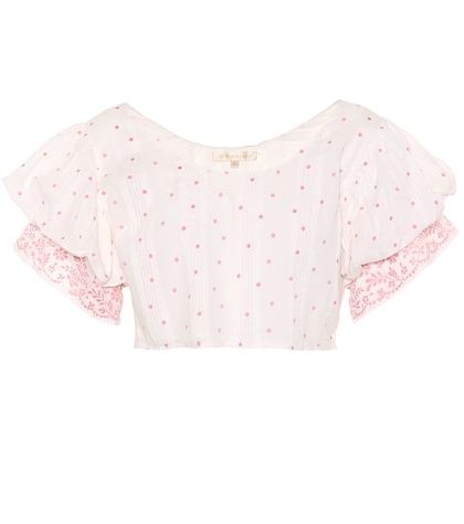 Loveshackfancy Christine Off-the-shoulder Cotton Top