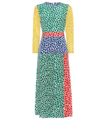 Rixo Charlene Printed Silk Midi Dress
