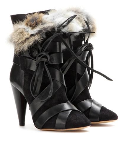 Isabel Marant Neta Suede And Leather Ankle Boots