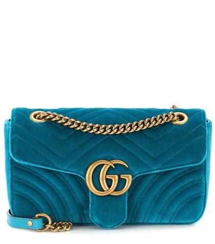 Chlo Gg Marmont Small Velvet Shoulder Bag
