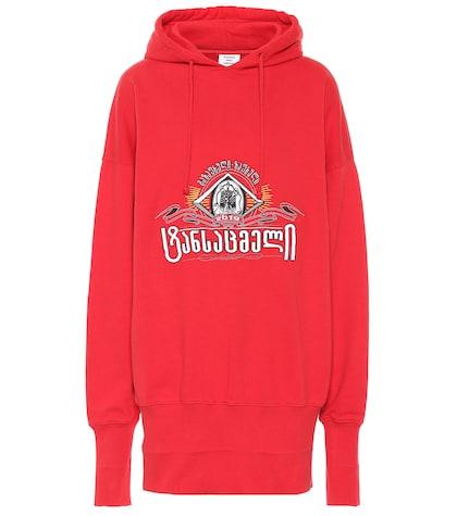 Vetements Embroidered Oversized Cotton Hoodie