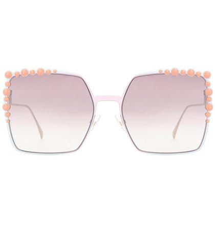 Fendi Embellished Square Sunglasses