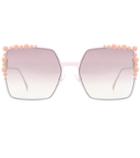 Fendi Embellished Square Sunglasses
