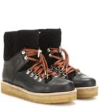 Sorel Mira Shearling-lined Suede And Leather Boots
