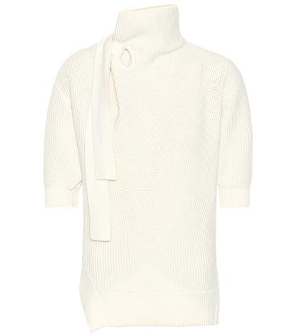 Self-portrait Ribbed Cotton And Wool-blend Sweater