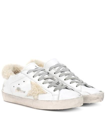 Golden Goose Deluxe Brand Superstar Shearling And Leather Sneakers