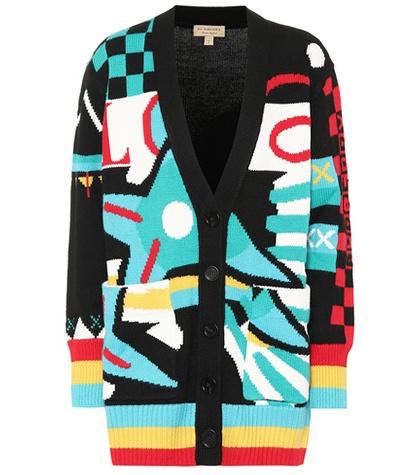 Burberry Intarsia Wool And Cotton Cardigan
