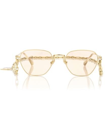 Ellery Chain-strap Round Metal Sunglasses