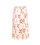 Gucci Guccighost Pleated Printed Silk Skirt