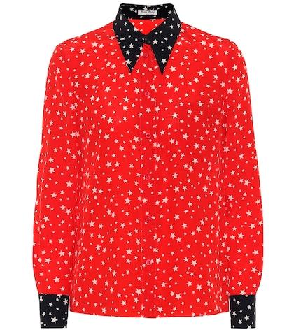 Maison Michel Star-printed Silk Blouse