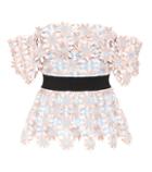 Prada 3d Floral Lace Off-the-shoulder Top
