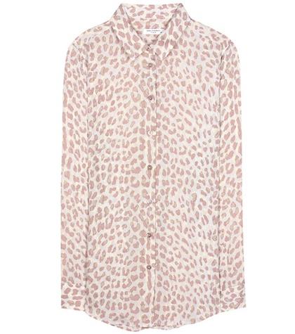 Equipment Essential Leopard-printed Silk Top
