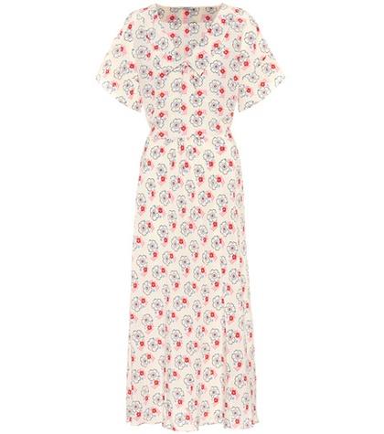 Miu Miu Floral Silk Crêpe De Chine Dress