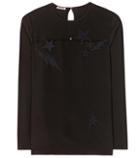 Miu Miu Silk Top With Appliqué