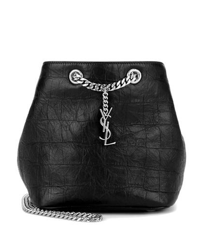 Saint Laurent Embossed Leather Bucket Bag