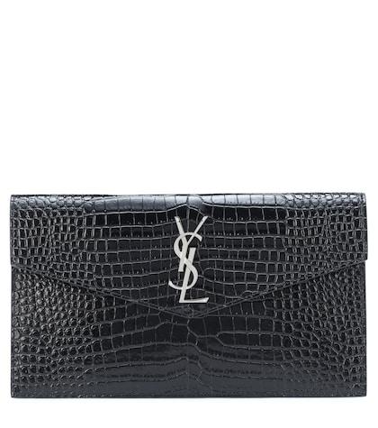 Balmain Kids Uptown Embossed Leather Clutch