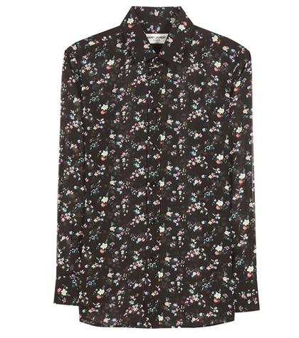 Saint Laurent Printed Silk-chiffon Blouse