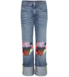 Christopher Kane Wide-leg Jeans With Floral Appliqué