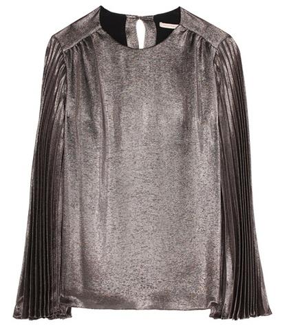 Christopher Kane Metallic Silk-blend Top