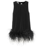 Moncler Enfant Feather-trimmed Crêpe Top