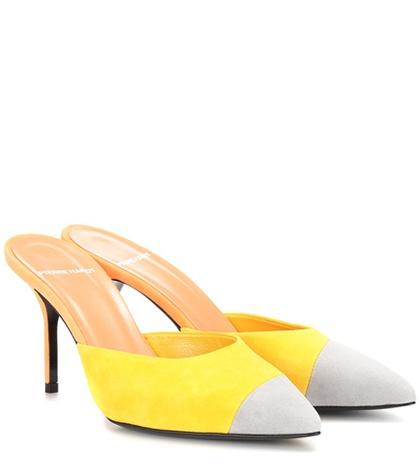 Saint Laurent Colour-blocked Leather Mules