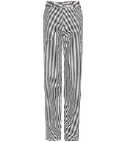 Chlo Striped Cotton Trousers