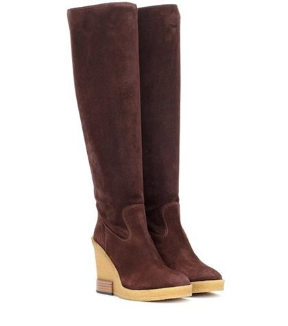 Tod's Suede Wedge Boots