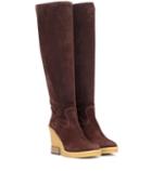 Tod's Suede Wedge Boots