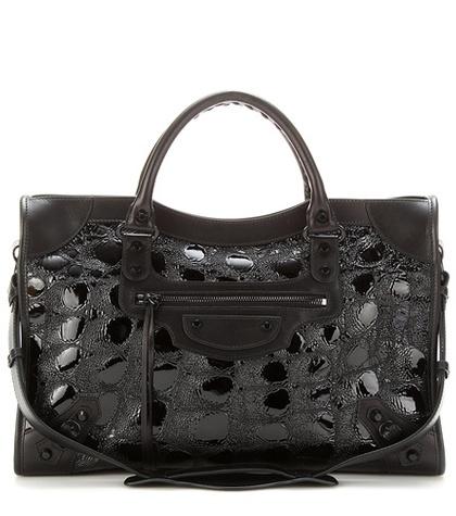 Balenciaga Classic City Embossed Patent Leather Tote