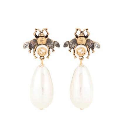 Gucci Brass And Crystal Earrings