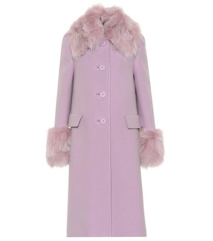 Maison Michel Fur-trimmed Wool And Angora Coat