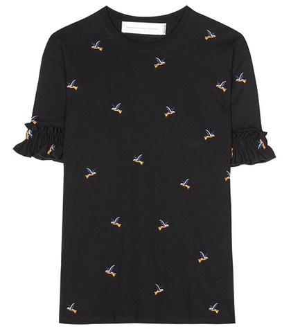 Victoria Victoria Beckham Embroidered Cotton Top