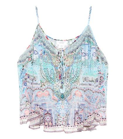 Camilla Embellished Silk Tank Top