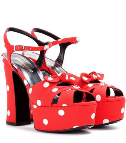 Saint Laurent Candy 80 Bow Platform Sandals