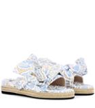 N21 Lace And Leather Slip-on Sandals