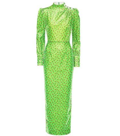 Alessandra Rich Printed Velvet Dress