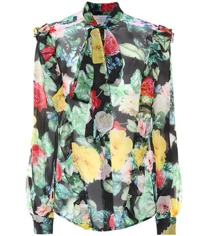 Maison Margiela Billy Floral-printed Silk Blouse