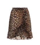Ganni Leopard-printed Georgette Skirt