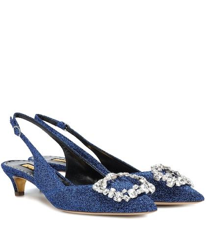 Fendi Misty Lamé Slingback Pumps